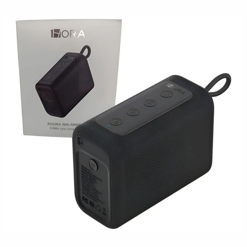 Parlante 1Hora BOC244 7 W Bluetooth 5.3 10 h FM negro contenido de caja