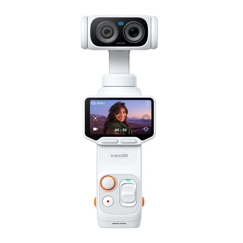 Cámara acción Insta360 Luna Ultra Creator Bundle Stellar 8K blanco frontal