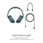Audífonos Sony WH-CH720N over ear ANC Bluetooth 5.2 azul contenido de caja