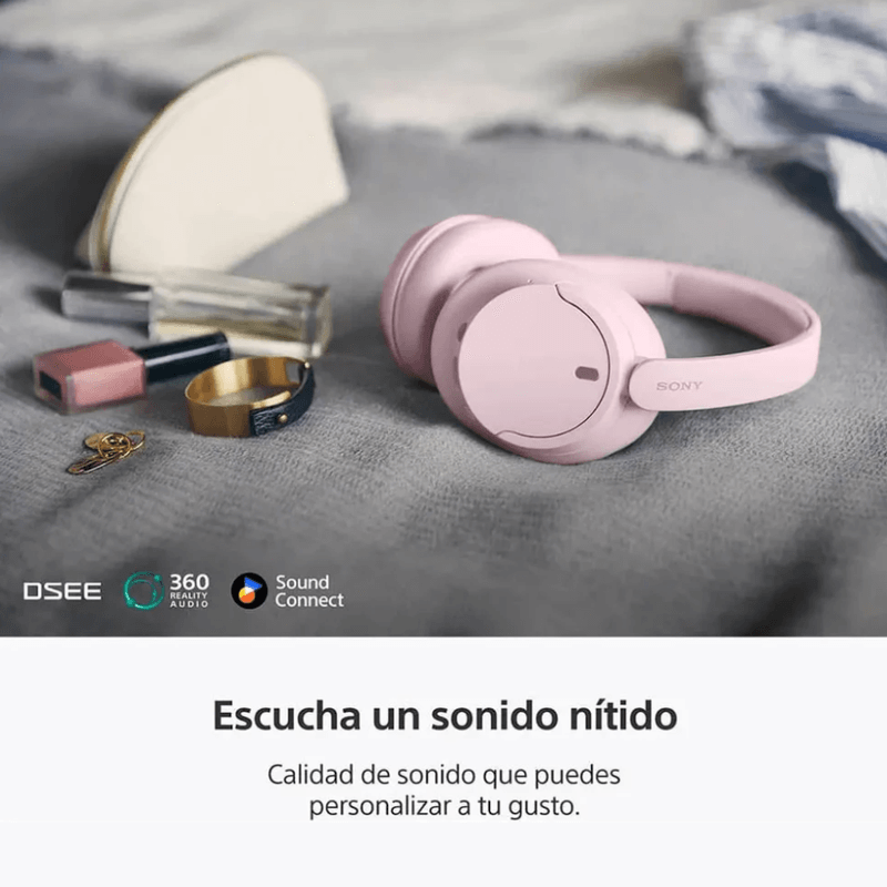 Audífonos Sony WH-CH720N over ear ANC Bluetooth 5.2 rosado sonido nítido