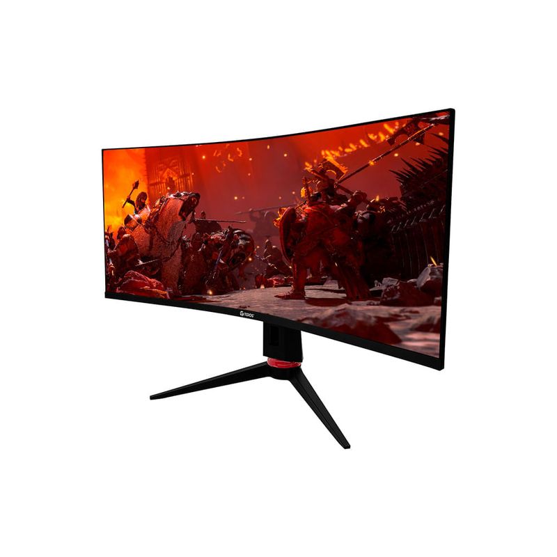 Monitor gamer curvo TEROS TE-3412G 34” UWQHD 180 Hz frontal oblicuo