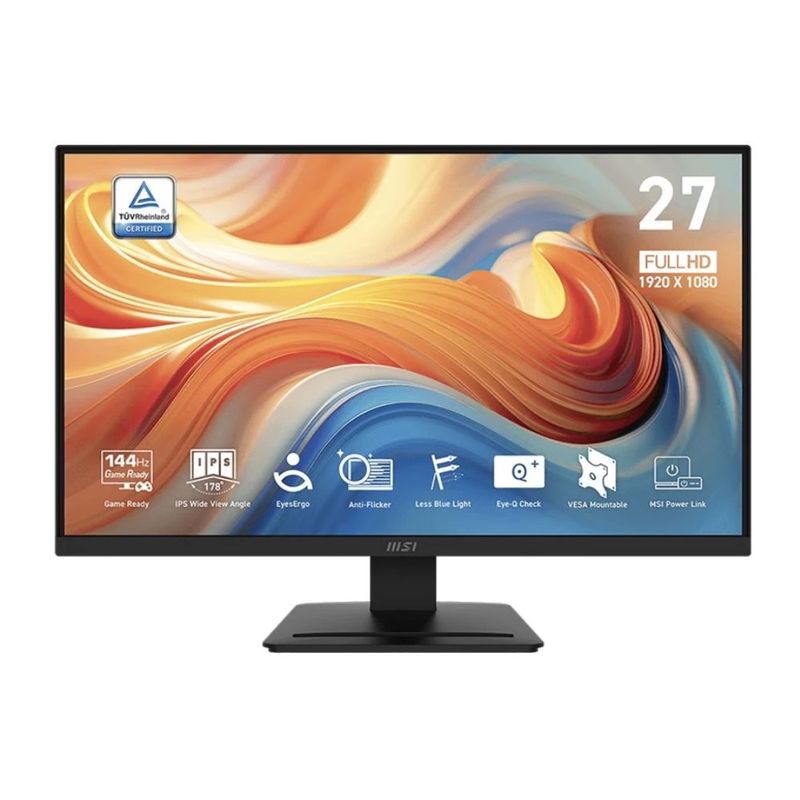 Monitor MSI PRO MP273L E14 27" IPS FHD 144Hz 1ms HDMI negro frontal