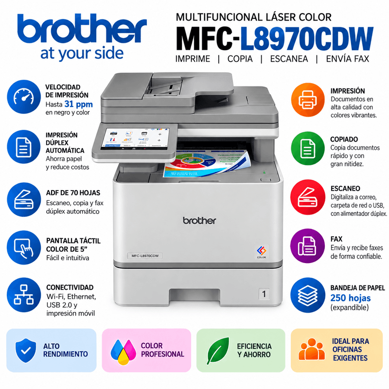 Impresora Brother MFC-L8970CDW láser a color