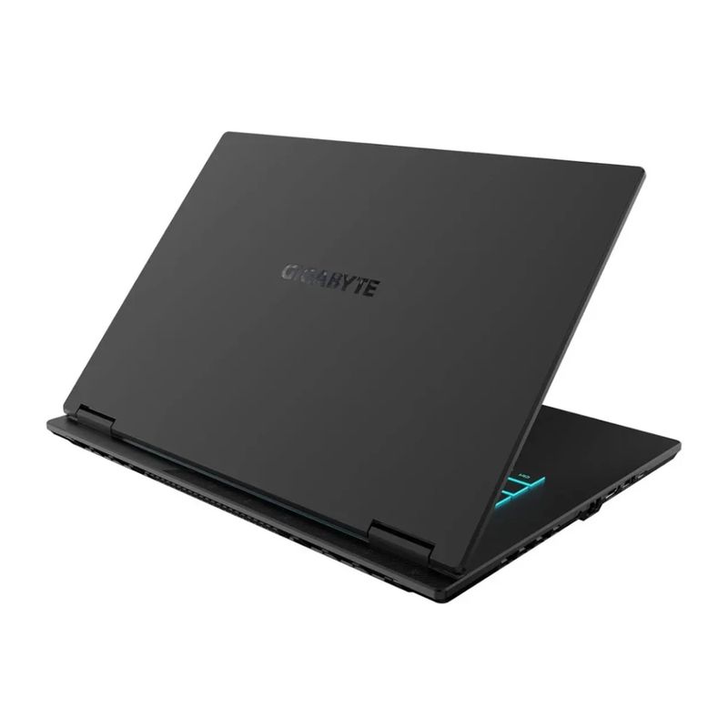 Laptop Gigabyte A16 Core i7 16GB RAM 1TB SSD RTX 5050 negro dorsal oblicuo