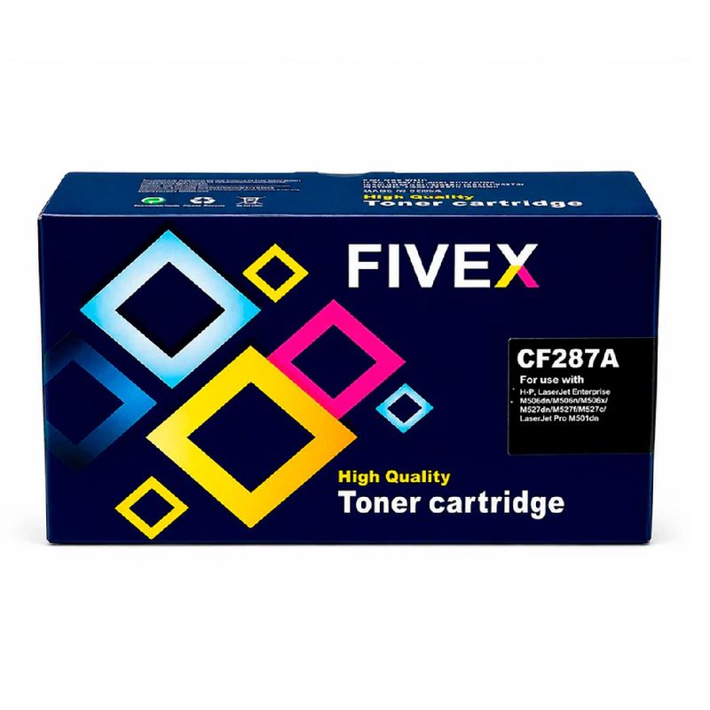 Tóner Fivex 87A CF287A negro para HP LaserJet frontal
