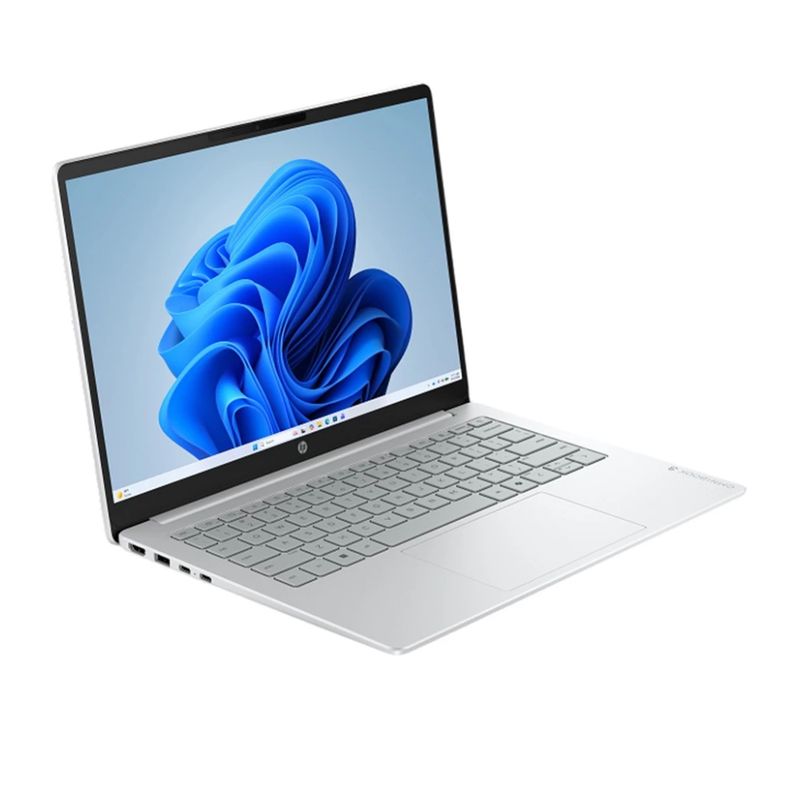 Laptop HP OmniBook 3 Core 5 8GB RAM 512GB SSD plata frontal oblicuo