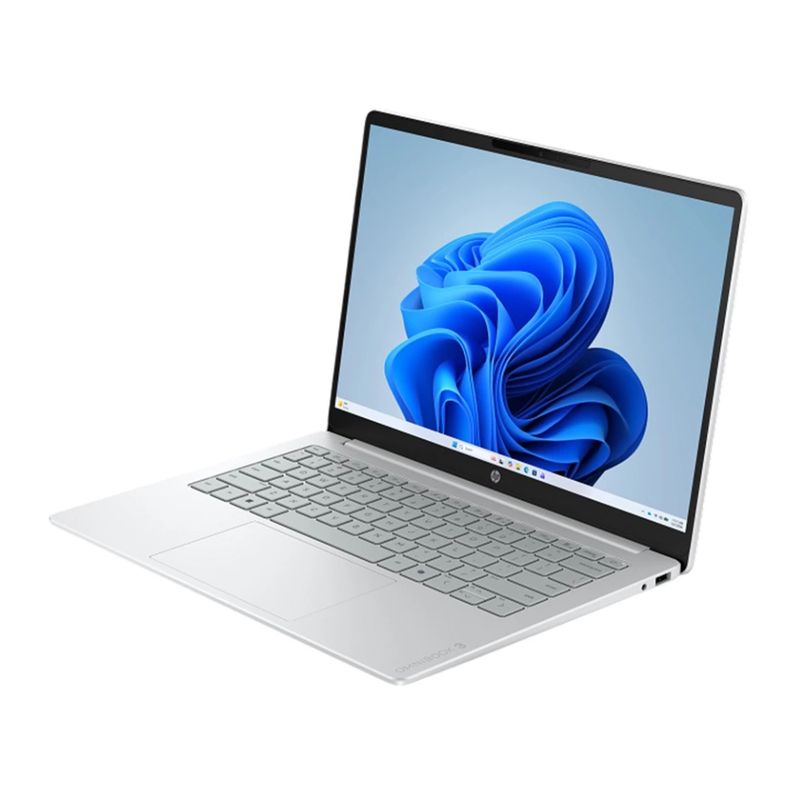 Laptop HP OmniBook 3 Core 5 8GB RAM 512GB SSD plata frontal oblicuo