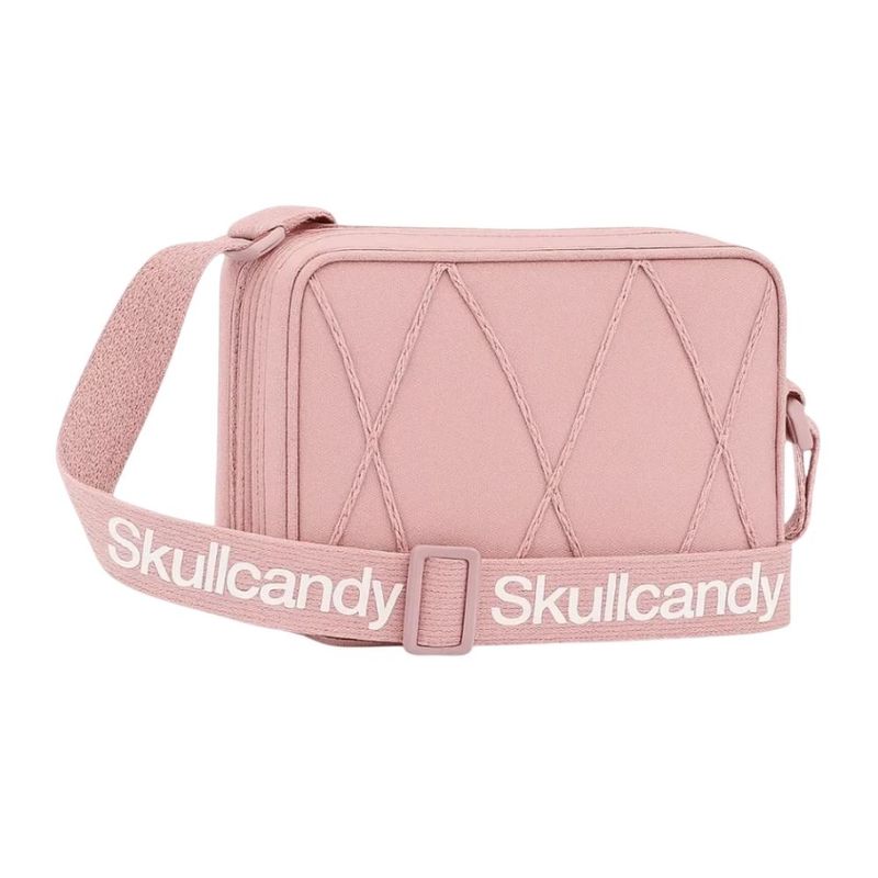 Audífonos Skullcandy Smokin Buds blanco y sidbag morral rosa