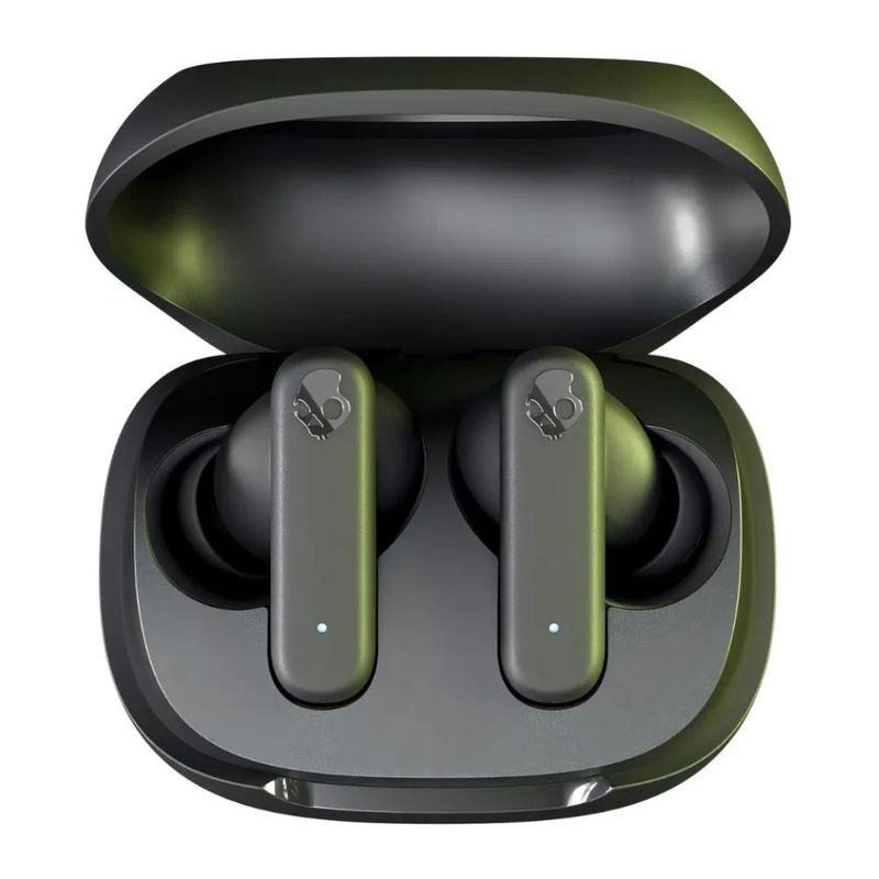 Audífonos Skullcandy Smokin Buds negro y sidbag morral rosa estuche de carga