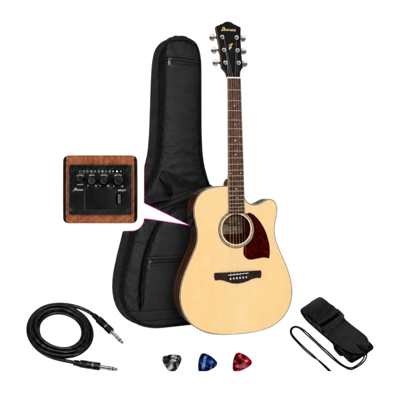 Guitarra electroacústica Ibanez PF16WCE natural high gloss frontal