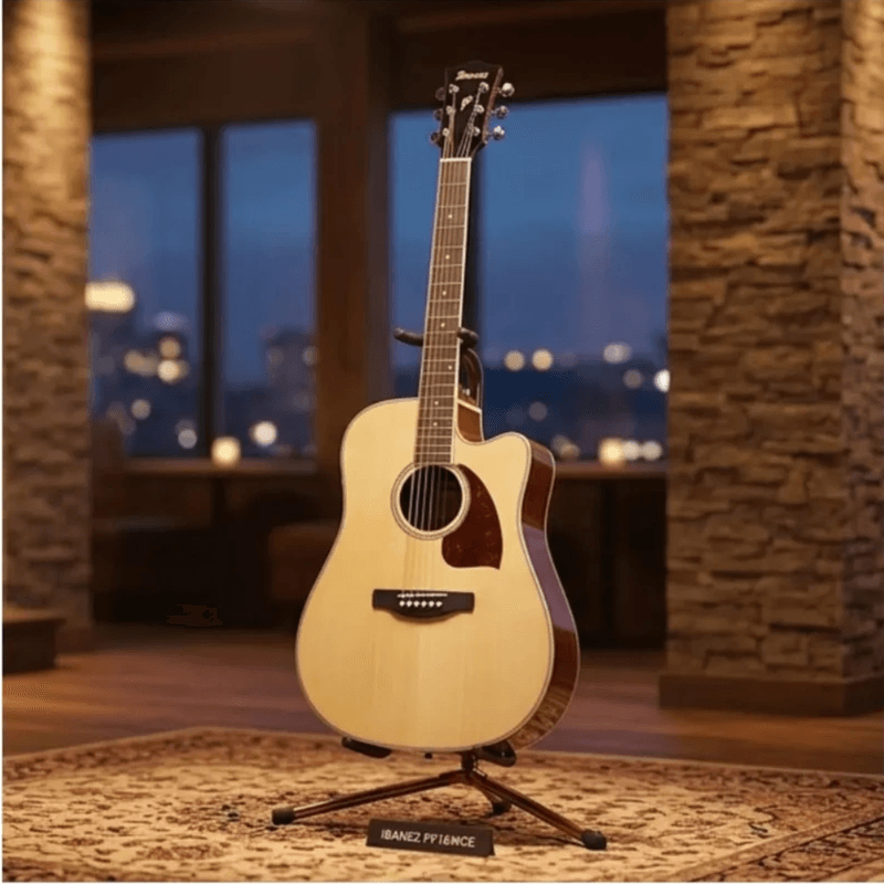 Guitarra electroacústica Ibanez PF16WCE natural high gloss parante