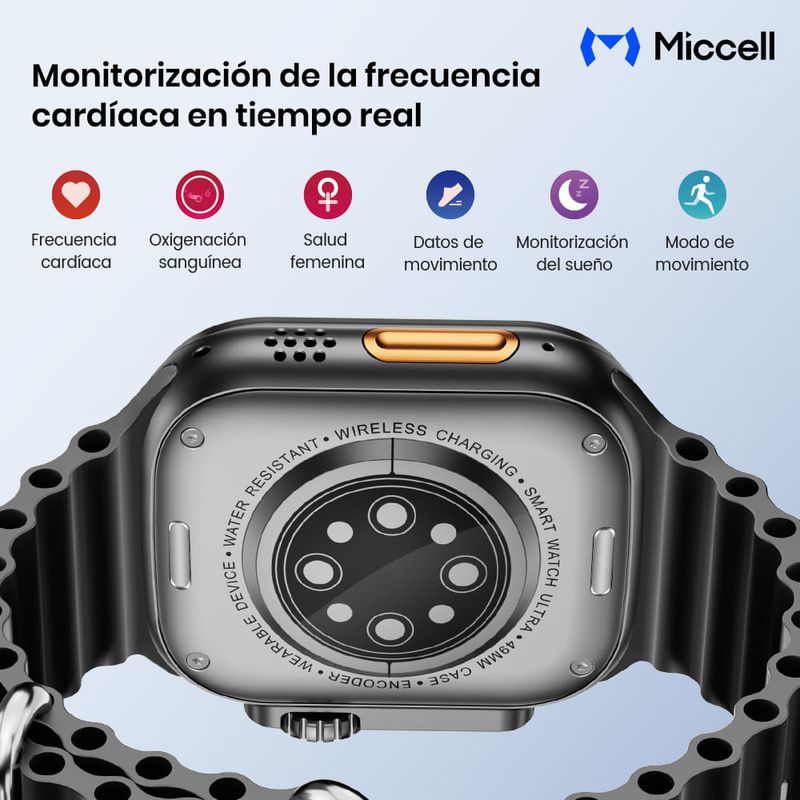 Smartwatch Miccell SM06 con 3 correas negro funciones