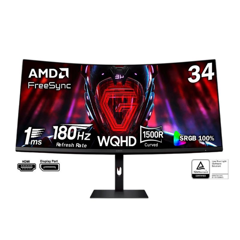 Monitor curvo Xiaomi G34WQi WQHD de 34 pulgadas frontal
