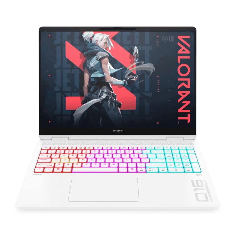 Laptop HP Omen Max 16 Core Ultra 7 RTX 5080 blanco frontal