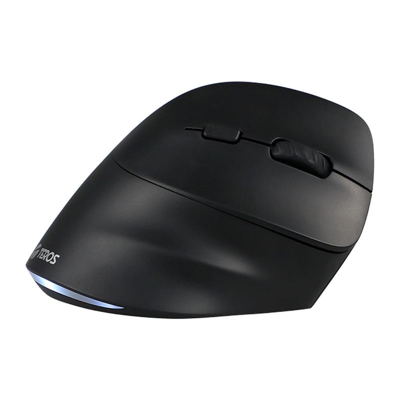Mouse ergonómico Teros TE-5169N Bluetooth 2400 DPI negro lateral
