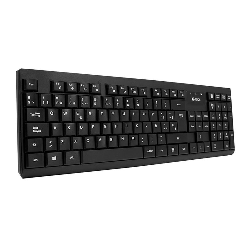 Kit Mouse y Teclado Teros TE-4071S negro teclado frontal oblicuo