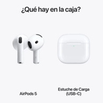 Audífonos Apple AirPods 5 TWS Bluetooth ANC IP57 blanco contenido de caja