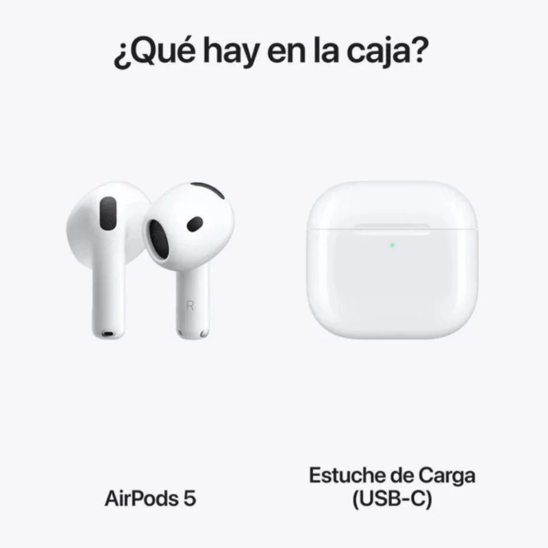 Audífonos Apple AirPods 5 TWS Bluetooth ANC IP57 blanco contenido de caja