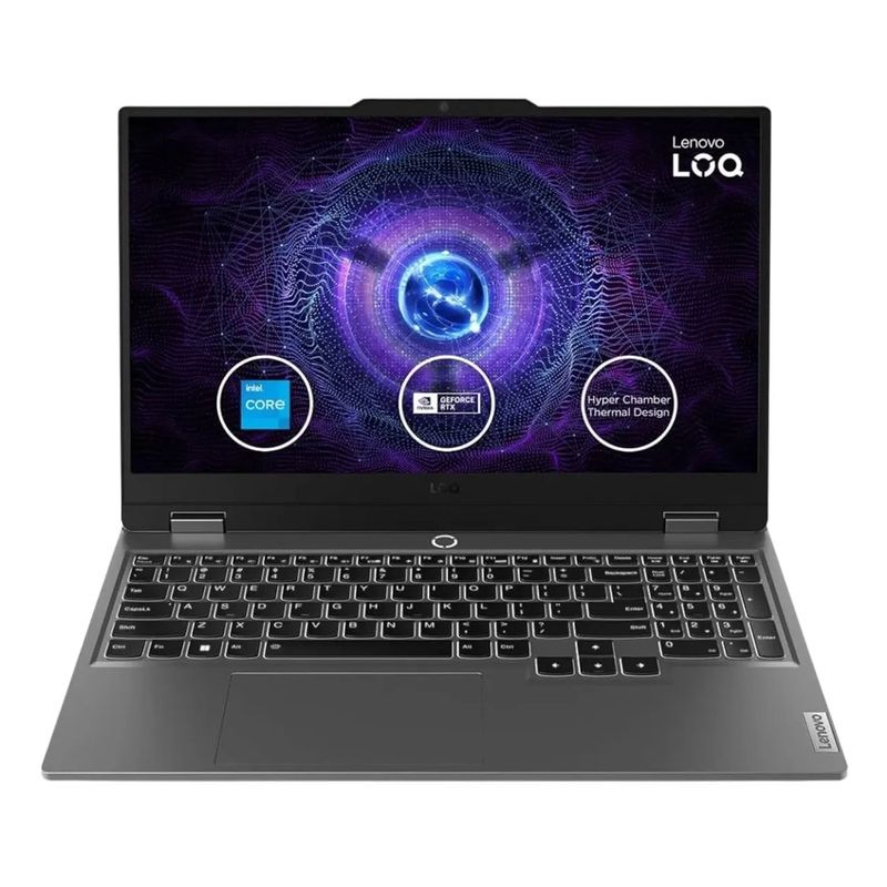 Laptop gamer Lenovo LOQ i5 RTX 3050 8GB 512GB SSD frontal