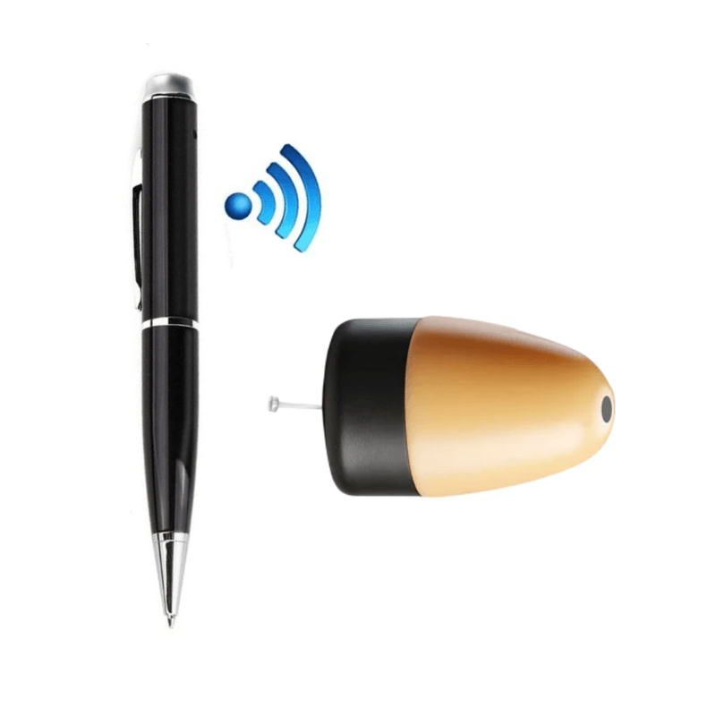 Audífono pinganillo espía VIP Pro Bluetooth 5.4 micrófono negro frontal