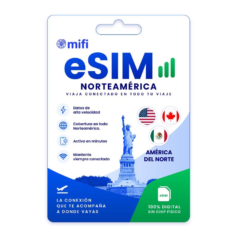 eSIM MIFI Norteamérica 10GB por 15 días frontal
