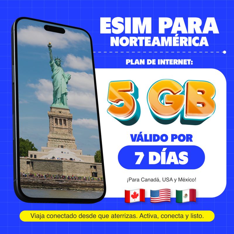 eSIM MIFI Norteamérica 5GB por 7 días beneficios
