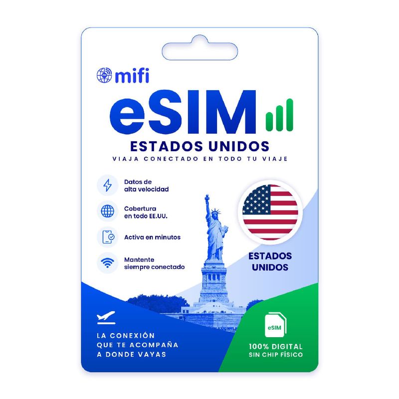 eSIM MIFI Estados Unidos ilimitado por 20 días frontal
