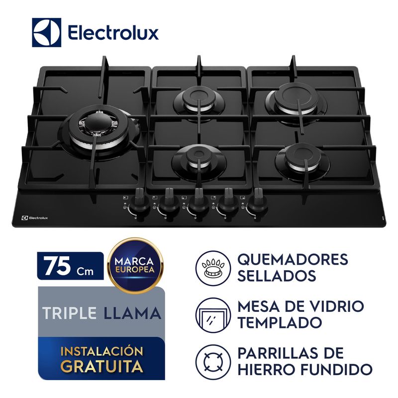 Combo Electrolux encimera KE5CB y campana DE9SB encimera beneficios