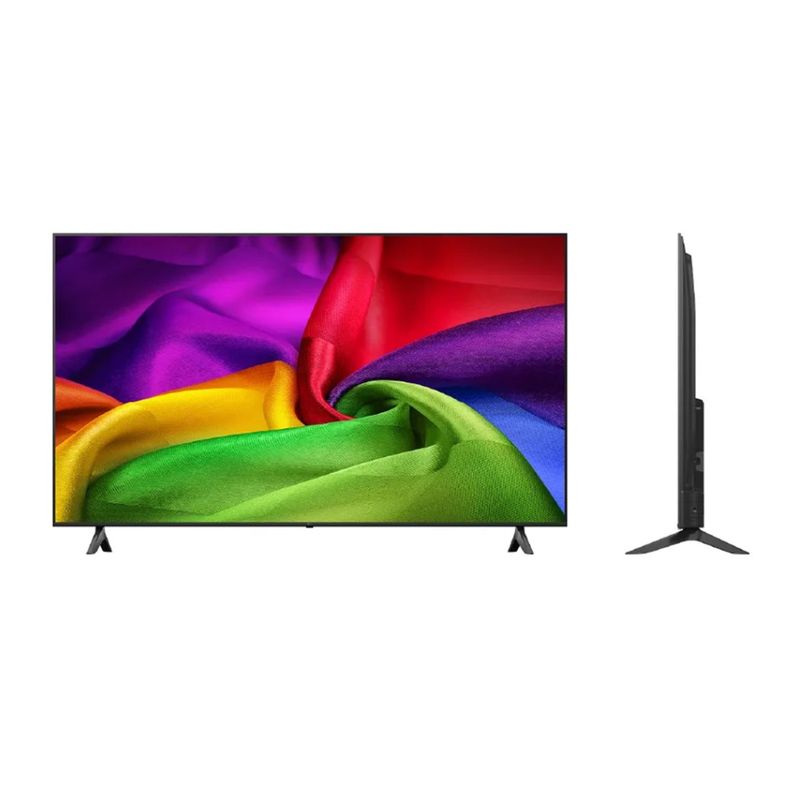 Smart TV LG 65NU800BPSB 65 NanoCell 4K negro frontal y lateral