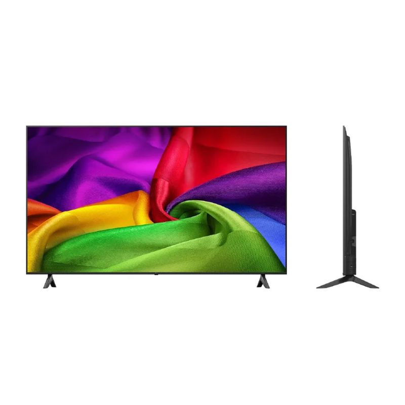 Smart TV LG 75NU800BPSB 75" NanoCell 4K negro frontal y lateral