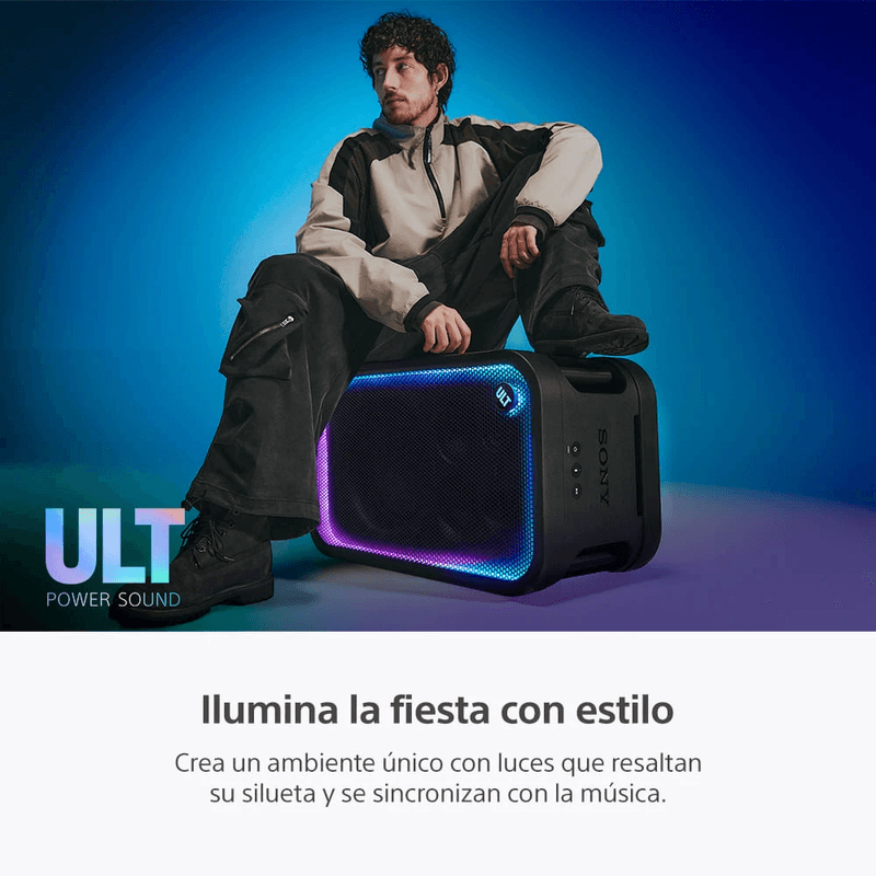 Parlante Sony ULT TOWER 7 SRS-ULT700 420W IPX4 negro iluminación