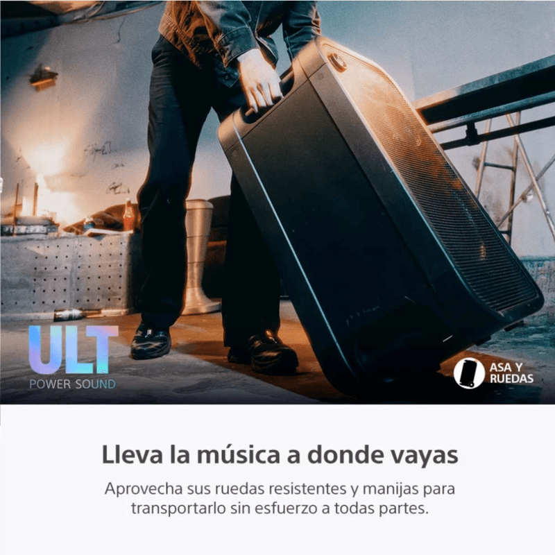 Parlante Sony ULT TOWER 7 SRS-ULT700 420W IPX4 negro ruedas de transporte