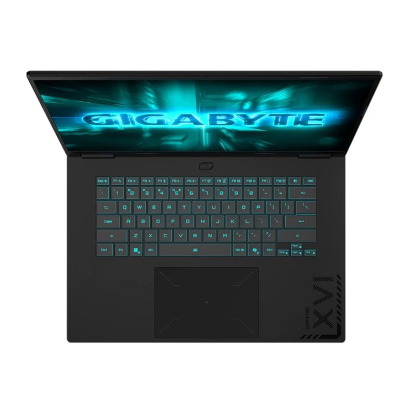 Laptop Gigabyte A16 Ryzen AI 7 RTX 5060 1TB SSD negro cenital