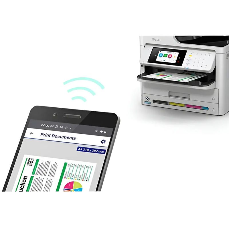 Impresora Epson WorkForce Pro WF-C5810 Wi-Fi frontal conexion
