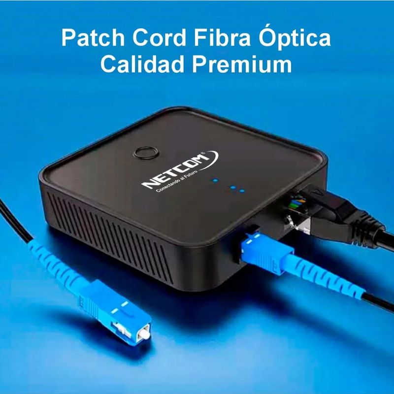 Cable Fibra Óptica Netcom SC-SC UPC 150 m monocomando negro ambiente