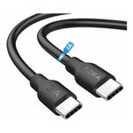 Cable 1Hora USB Tipo-C a USB Tipo-C, 1 m, 60 W, negro