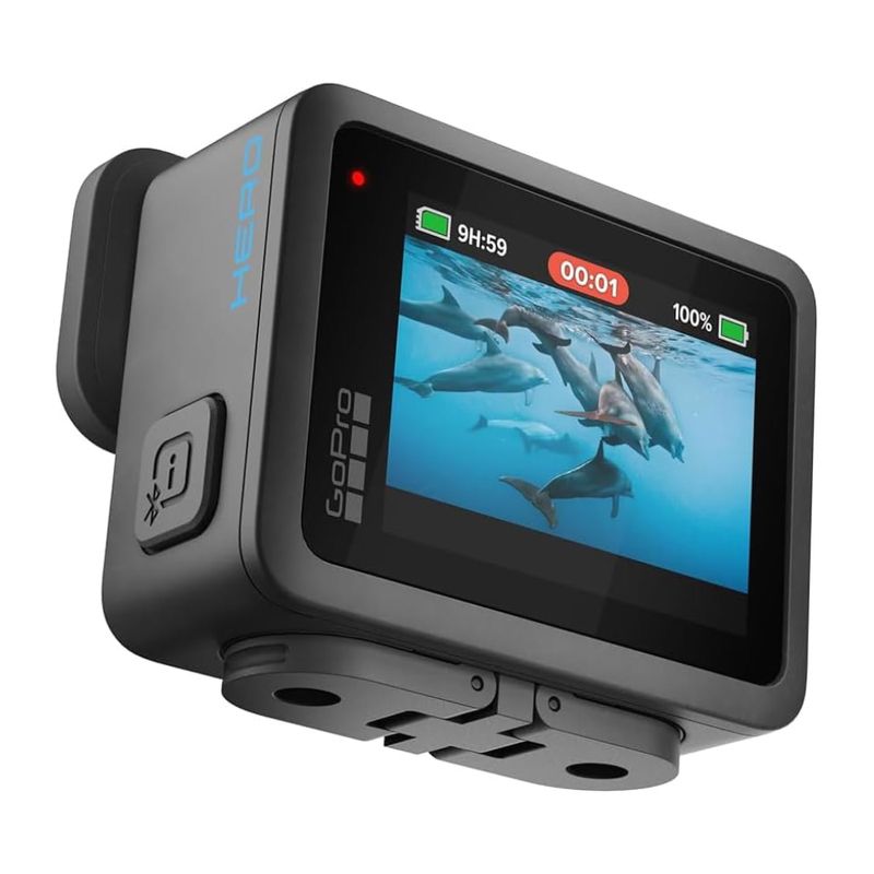 Cámara de acción GoPro Hero 4K 30 fps pantalla táctil negro dorsal oblicuo