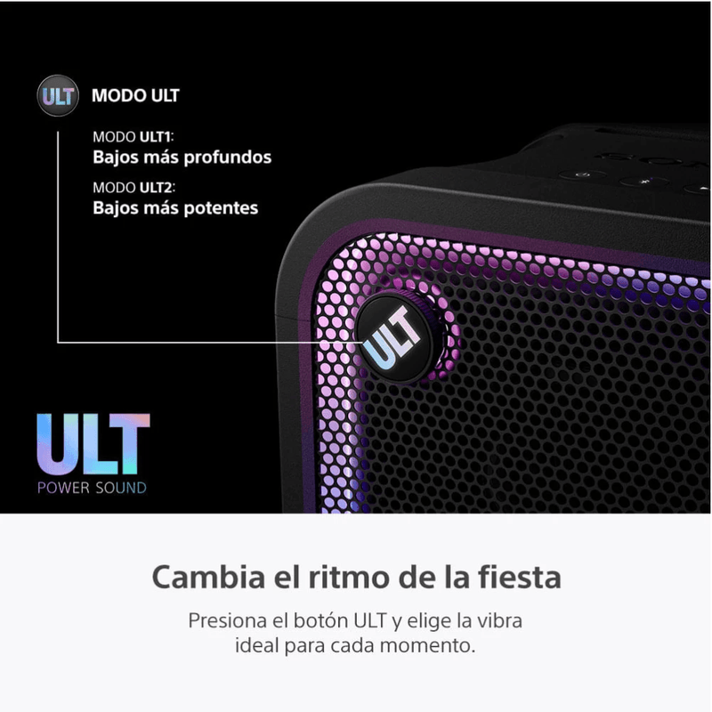 Parlante Sony ULT TOWER 5 300W Bluetooth 5.3 IPX4 negro modo ULT