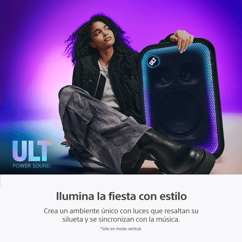 Parlante Sony ULT TOWER 5 300W Bluetooth 5.3 IPX4 negro luces