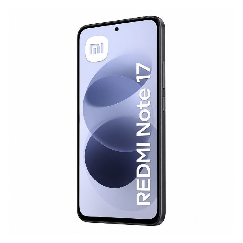 Xiaomi Redmi Note 17 4G, 128GB, 6GB RAM, negro frontal oblicuo