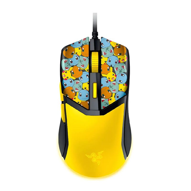 Mouse Razer Cobra Pokémon Kanto, 8500 DPI, amarillo frontal