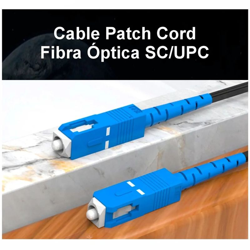 Cable de fibra óptica Netcom 200 m monocomando negro conectores