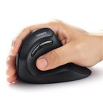 Mouse vertical Ugreen bluetooth y receptor USB 4000 DPI negro lateral