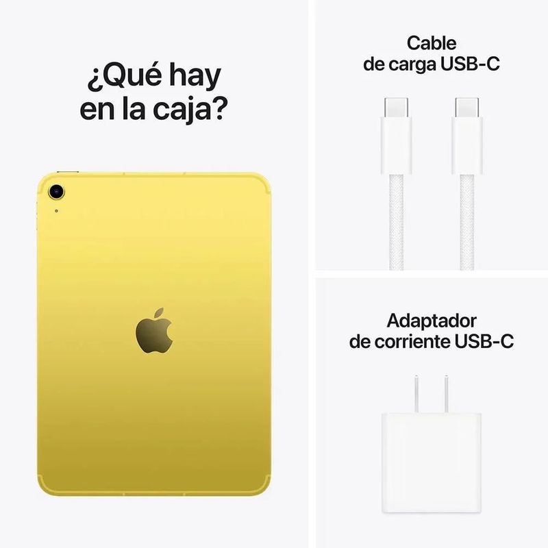 iPad A16 2025 Wi-Fi 11" 128GB 12MP amarillo contenido
