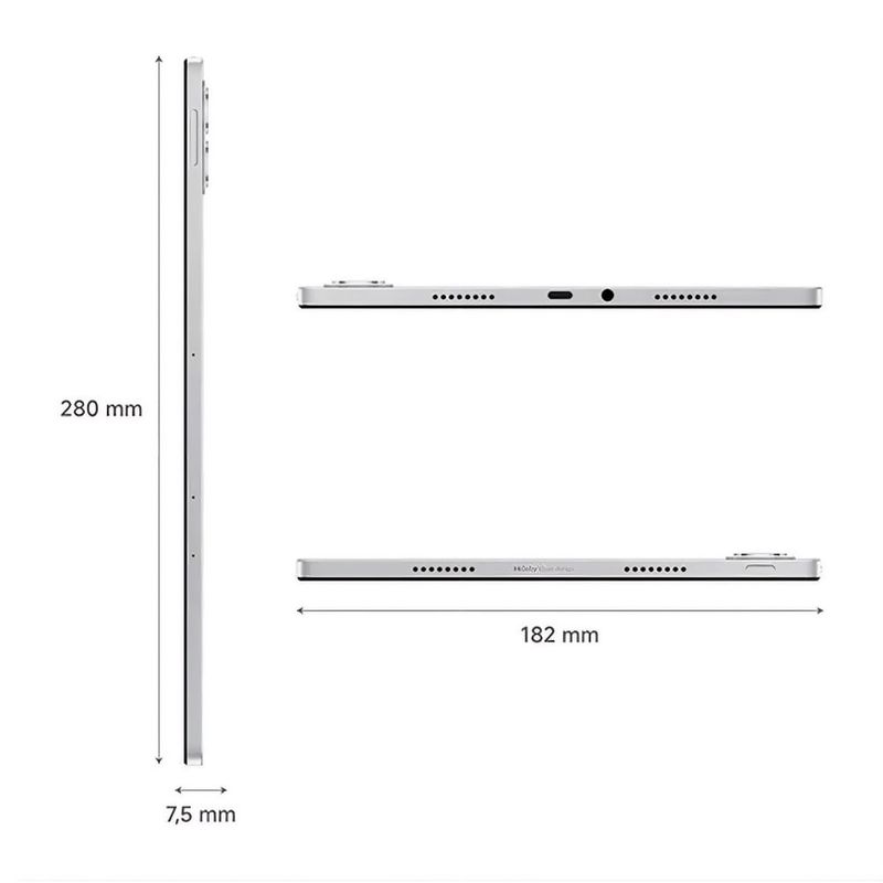 Tablet Xiaomi Redmi Pad 2 Pro 12.1" 128GB silver medidas