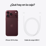 iPhone 18 Pro Max 512GB 12GB RAM 48MP burgundy contenido de caja