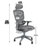Silla ergonómica Plus CADI reclinable gris medidas