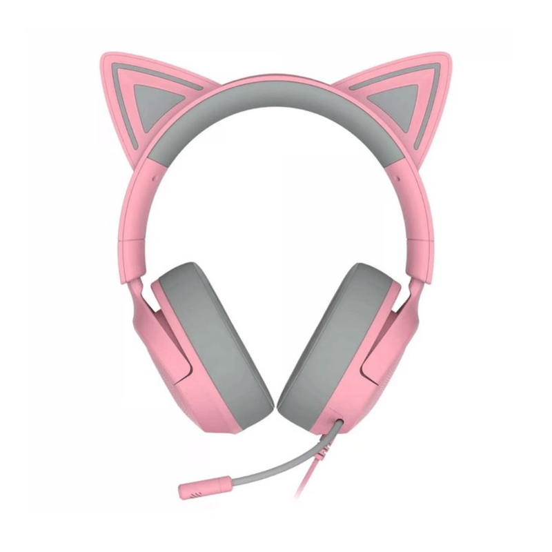 Audífonos Razer Kraken Kitty V3 X rosa con cable frontal