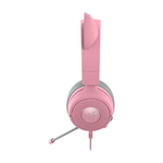 Audífonos Razer Kraken Kitty V3 X rosa con cable lateral