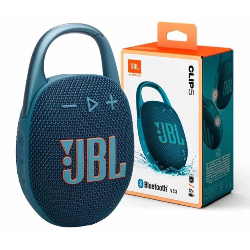 JBL Clip 5 7 W Bluetooth 5.3 hasta 12 h IP67 azul contenido de caja